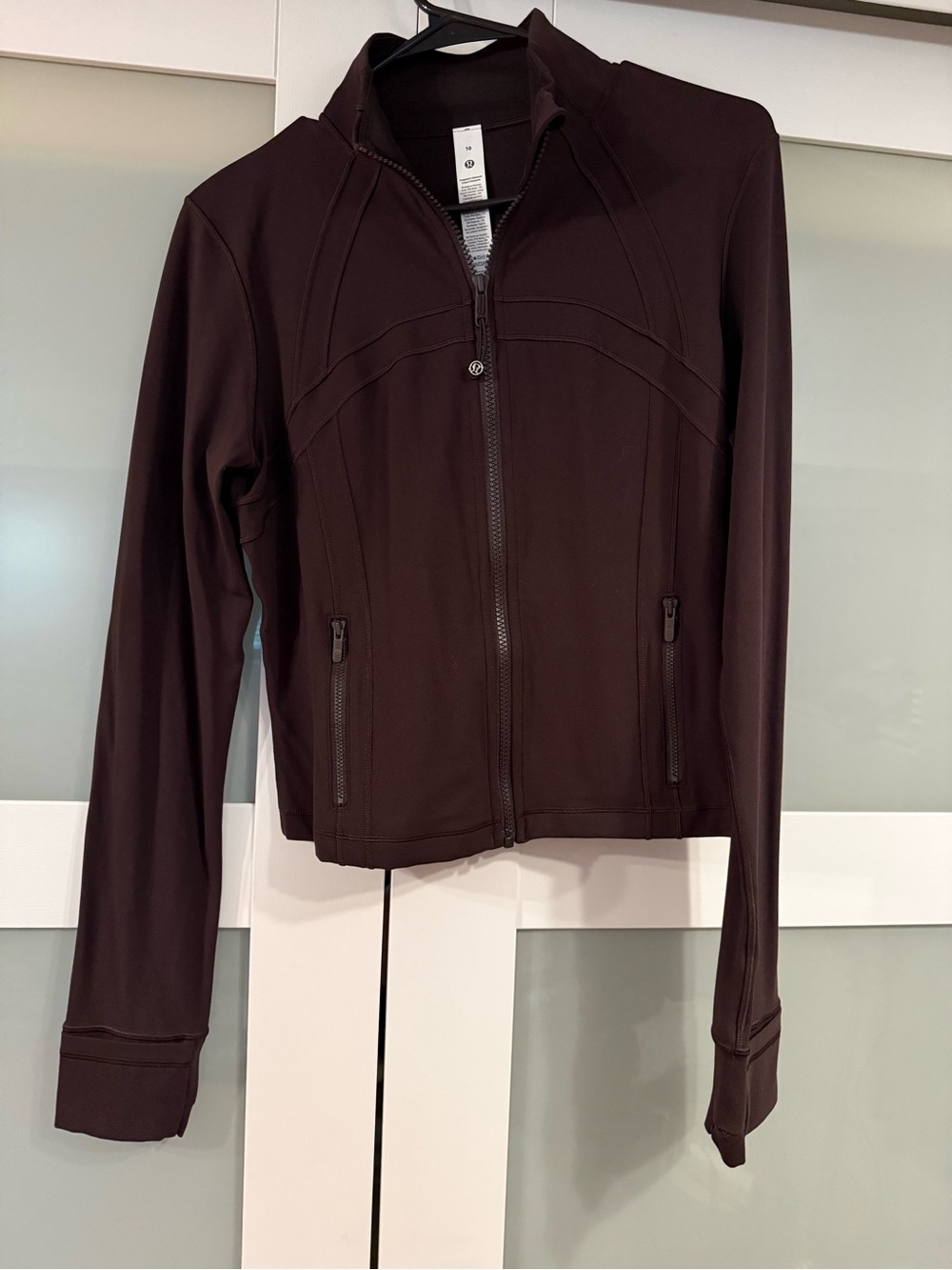 Lululemon Define Cropped Sequoia Dark Brown Zip-Front Active Jacket - Picture 1 of 7